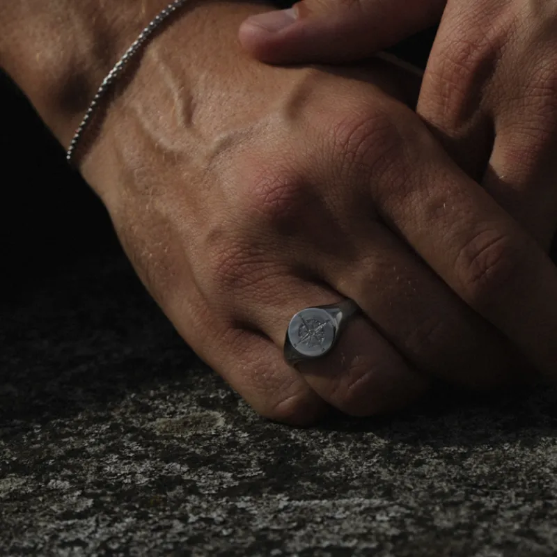 PAUL HEWITT Ringe>Men's Signet Windrose Ring