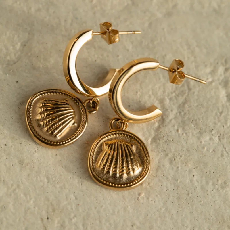 PAUL HEWITT Ohrringe>Scallop Coin Ohrring