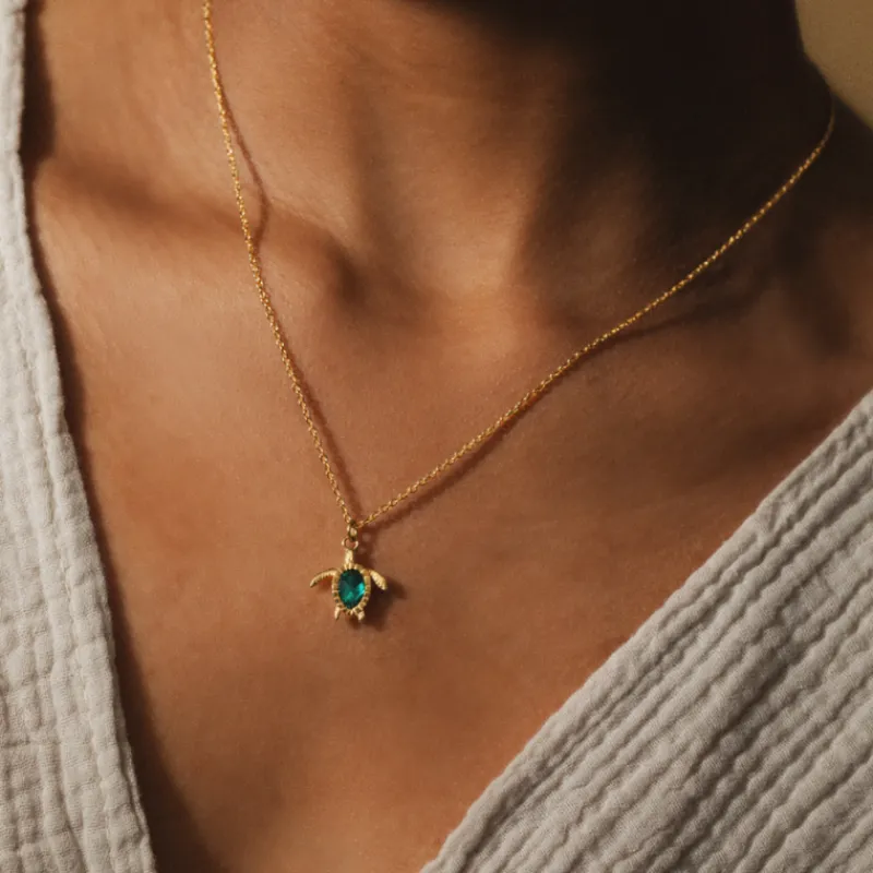 PAUL HEWITT Halsketten>Turtle Mono Aquamarine Halskette